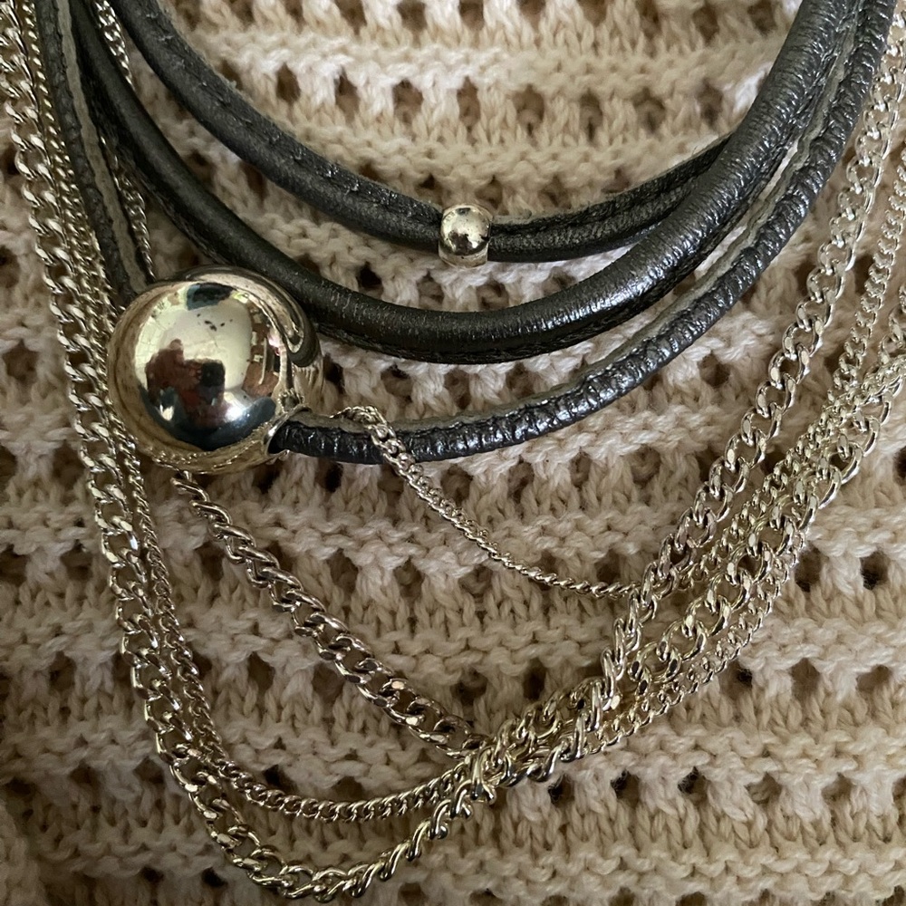 Elegant Silver and Black Necklace